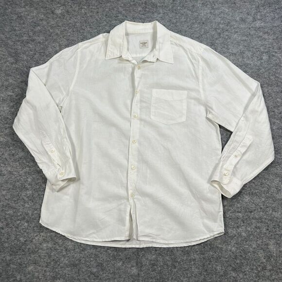 Old Navy Men's Button Up Shirt Size Large White Long Sleeves Collared - Picture 1 of 7